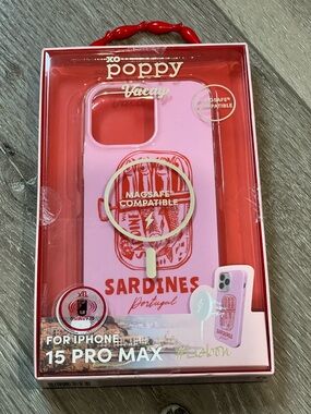 Xo Poppy Sardines MagSafe Compatible Case for iPhone 15 Pro Max - Pink